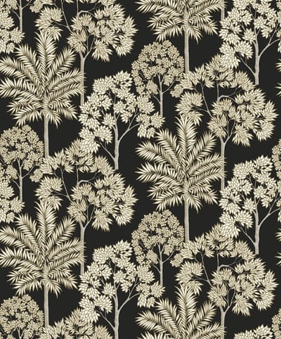 Dutch Wallcoverings - Arcadia- Palm Forest zwart - A71302