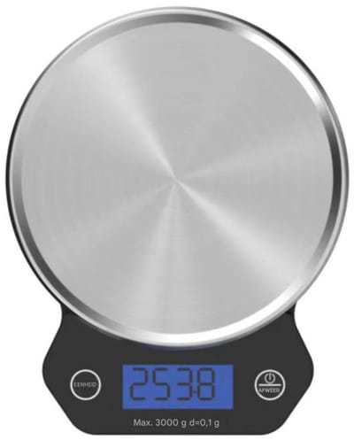 GELLDG Keukenweegschaal - Digitale Weegschaal Keuken - 1g tot 6kg - Tarra Functie - LCD Display met Nachtverlichting - Water- en Stofdicht Scherm - Gevoelige Drukknoppen - Geschikt voor Dagelijks Koken en Baken - Plastic - 194x154x33mm