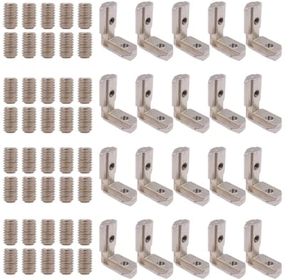 Dailygoods- Hoek Connector 20 Stuks - Zinklegering - Versterkte Hoekverbinding - Duurzaam - Roestbestendig - Voor EU-4040 Profielen