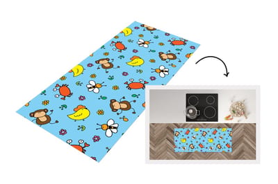 Keukenloper - Loper keuken - Dieren - Bijen - Patronen - 120x50 cm - Keukenloper vinyl