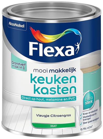 Flexa - Mooi Makkelijk Keukenkasten Mat - Vleugje Citroengras - Mengverf - 750 Ml