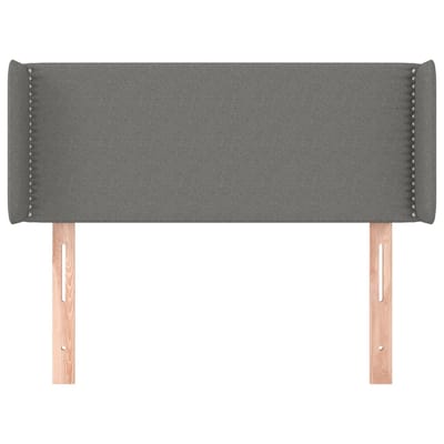 vidaXL - Hoofdbord - met - randen - 83x16x78/88 - cm - stof - donkergrijs