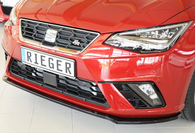Rieger Seat Ibiza FR spoiler - tuning voor bumper - glanzend zwart
