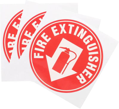 Brandblusser Stickers - Veiligheidsborden - Noodsituaties Aangeven - Zelfklevend PET Materiaal - 11cm Rond - Meerdere Kleuren