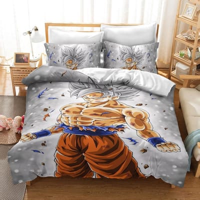 Anime 3D Dragon-Ball Dekbedovertrek,Anime Dragon-Ball Beddengoedset,Dekbed Dekbedovertrek Set Super Saiyan Beddengoedset 135x200cm 2pcs