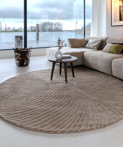 Rond design vloerkleed - Balans Tree beige 150