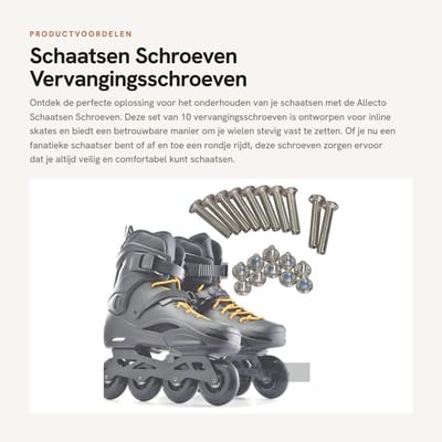 Dailygoods- Schaatsen Schroeven 10 stuks - Vervangingsschroeven - 31mm/36mm - IJzer - Geschikt voor nagelschaatsen - Inclusief gereedschap - Inline Skate Schroeven