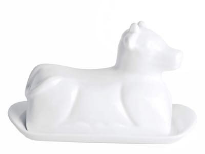 Cookinglife Botervloot Koe Wit 20 x 12 cm – Porselein Met Charmant Speels Motief – Staat Mooi Op Je Tafel