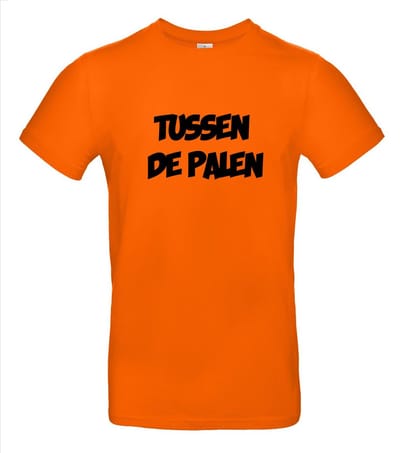 Tussen de palen T-shirt - 100% Katoen - Maat XS - Classic Fit - Oranje