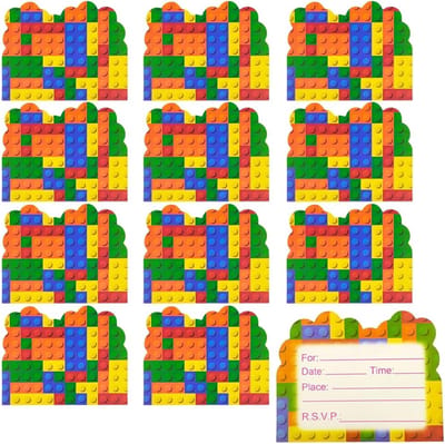 Famanu – Uitnodigingskaarten kinderverjaardag game thema, vrolijke feestuitnodigingen voor kinderen