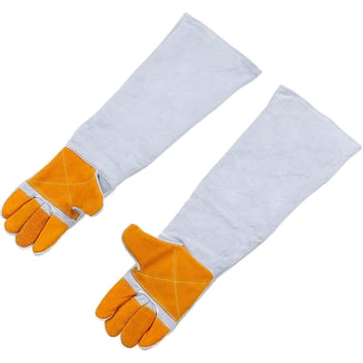 Huisdierhanteerhandschoenen Volle Handpalm Vinger Verdikt Bijt- en Krasbestendige Handschoenen voor Hondentraining white