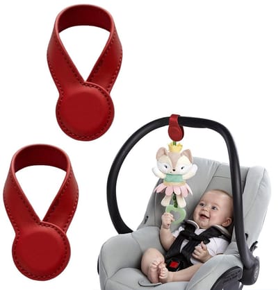 Dailygoods - Set van 2 Magnetische Clips voor Kinderwagen | Zwart (Rood)