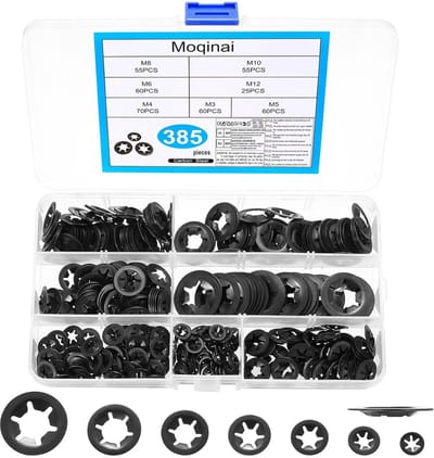 Locksringen set 385-delig - Tinnen ringen - Hoogwaardige staal - Voorkomt draaien - ShopVlot