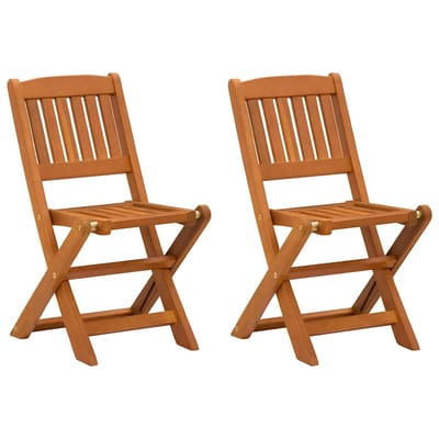 vidaXL - Kinderklapstoelen, - 2 - stuks, - van - massief - eucalyptushout