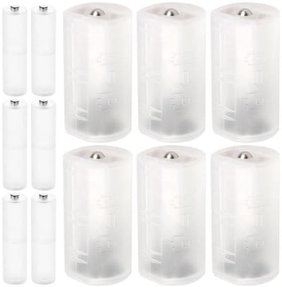 Batterijbehuizing converter voor 2 x AA naar D en AAA naar AA - Batterij adapter houder voor zaklampen (6 stuks)