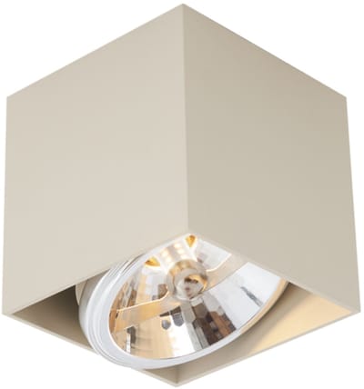 QAZQA box - Moderne Plafondspot | Spotje | Opbouwspot - 1 lichts - L 12 cm - Beige - Woonkamer | Slaapkamer | Keuken