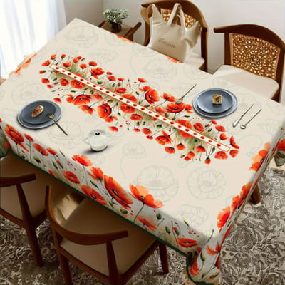 Zomer Rode Klaproos Rechthoekige Tafelkleed voor Tafeldecoratie Herbruikbaar Keuken Eettafel Doek voor Feestelijke Gelegenheid Bruiloft Decoraties 90x140cm