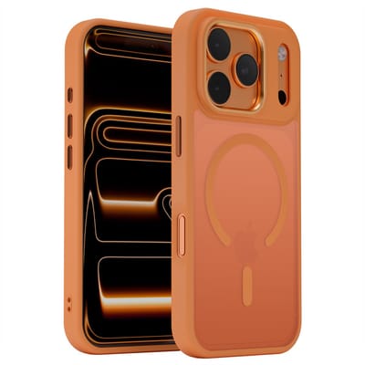 Hoesje Geschikt voor iPhone 17 Pro - Oranje - Geschikt voor MagSafe – Slank, Sterk en Shock proof