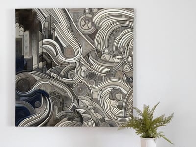 Abstract relief schilderij | Mystieke dimensies onthuld: een meeslepende abstracte driedimensionale compositie | Kunst - 80x80 centimeter op Forex | Foto op Forex