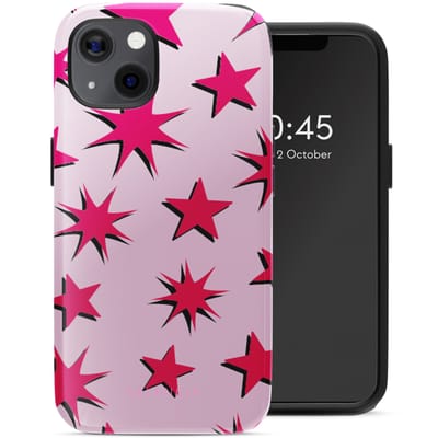 Selencia Hoesje - Geschikt voor Apple iPhone 13 - Backcover geschikt voor MagSafe - Stars Rubine Red Light Pink