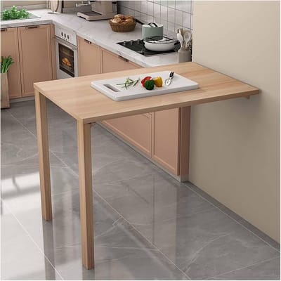 Opklapbare Wandtafel - Wandbureau Klapbaar - Ruimtebesparend Werken - Robuust & Duurzaam - 75 x 30 cm - Houtkleur