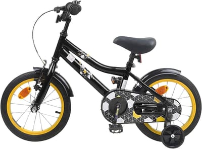 Kinderfiets 16 Inch - Klassieke Peuterfiets - Avontuurlijke Rit - Verstelbaar Stuur Zadel - 16 inch - Zwart