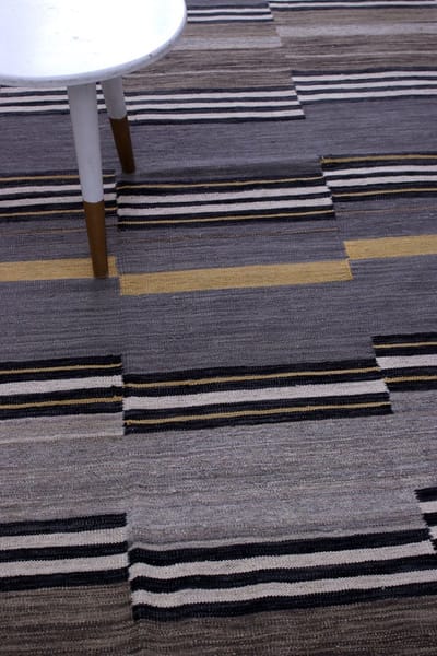Grijs Tapijt Laagpolig Handgeweven Wollen Vloerkleed - Koho Afghan Modern Kelim 229x160 - 229x160cm- Modern - Woonkamer - Salon - Slaapkamer - Eetkamer
