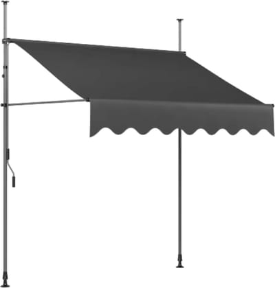 Handmatige Intrekbare Luifel Fioren - Zonneluifel - Niet-Schroef Buitenpatio Zonnescherm voor Terrasdeur en Raam - In Hoogte Verstelbaar Zonnescherm Onder Dak - 350 x 120 cm