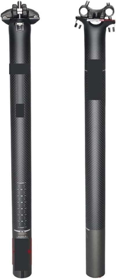 Fiets Zadelpen - Carbon Zadelbuis - Comfortabel Fietsen - Verstelbare Hoogte - 27.2-31.6 mm - Zwart