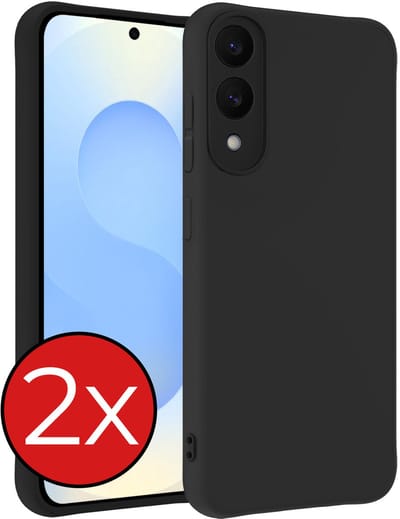 Hoesje - 2 Stuks - Geschikt voor Samsung Galaxy S25 Edge - Sterk & Shockproof - Telefoonhoes - Back Cover - Case Siliconen - Telefoon Hoes - Zwart