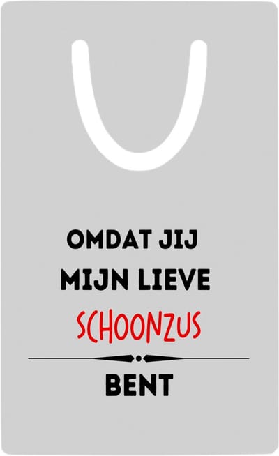 Hacebo® - omdat jij mijn lieve schoonzus bent metalen boekenlegger - Zus - de liefste schoonzus - verjaardag - cadeautje voor zus - kado - geschenk Bladwijzer boekenleggers - 7.6 cm x 5cm