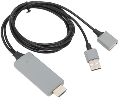USB naar HDMI Kabel - Adapterkabel HDTV - Films Delen - Opladen tijdens gebruik - 1 meter - Zwart
