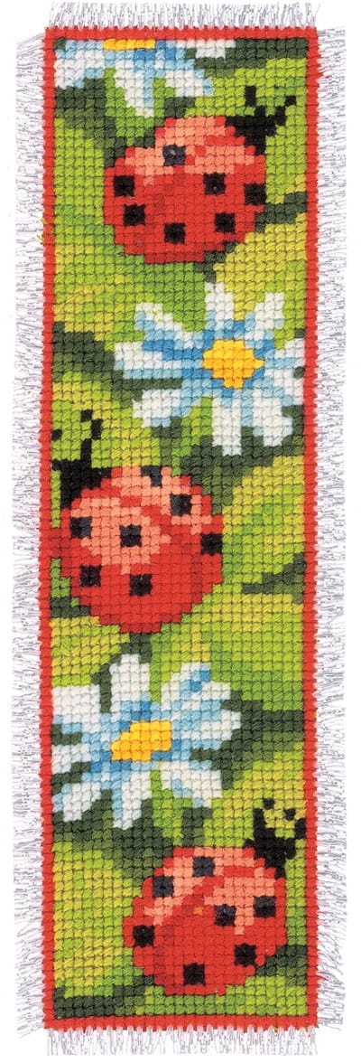 Vervaco - Bladwijzer kit - Lieveheersbeestjes - PN-0011283 - Borduren - Borduurpakket - Borduurpakket volwassenen - Borduurpakket kind