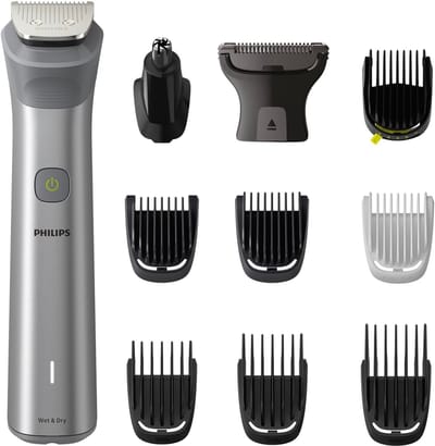 Philips All-in-One Series 5000 - MG5930/15 - 11-in-1 - Multigroom - Baardtrimmer - Voor baard, lichaam en haar - Lichtgrijs