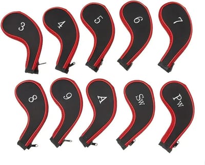Bovista Golfclub Headcover - Covers - Beschermers - Golfset - Rood - 10 Stuks