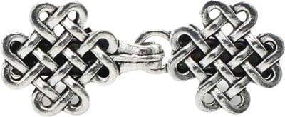 Fako Bijoux® - Vestsluiting Classic - Clip Met Haakje - Vestclip - Vestklem - Vlecht Kruis - Zilverkleurig