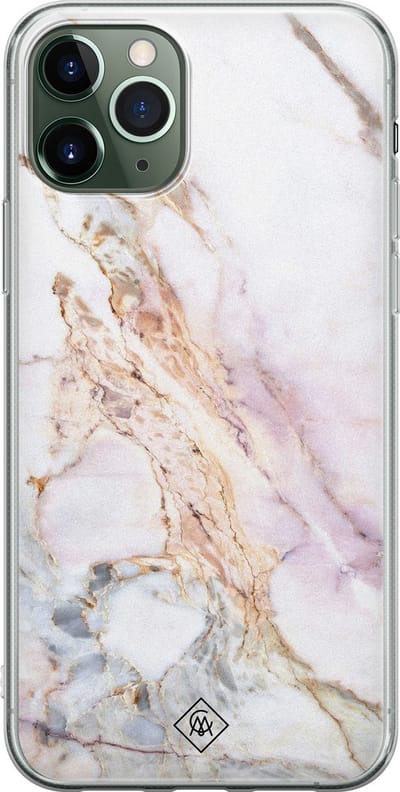 Casimoda® hoesje - Geschikt voor iPhone 11 Pro - Parelmoer Marmer - Siliconen/TPU telefoonhoesje - Backcover - Marmer - Multi