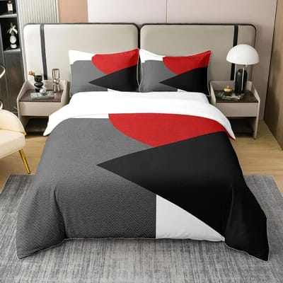 Geometrische Dekbedovertrek Set 3 Delen Slaapkamer Decoratie Voor Kinderen Twin Maat Dekbedovertrek Set Streep Lijnen Beddengoed Set Met 2 Kussenslopen 150*200cm 3pcs