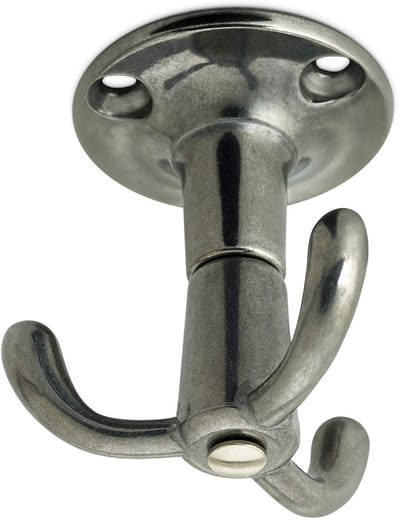 Junker Design draaibare kapstokhaak met 3 ophanghaakjes aluminium gepolijst 53 x 50 x 40 mm voor plafondmontage