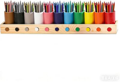FARYODI Kleurrijke pennenhouder van hout, kleurpotlodenorganizer, 11 vakken, bureau, pennenetui, opbergorganizer - ShopVlot