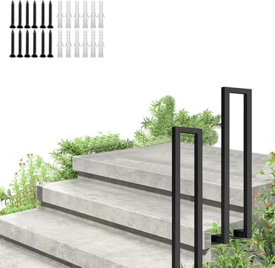 Buitentrapleuning - Metalen traphouder - Veilige toegang - U-vormig design - 35 cm - Zwart