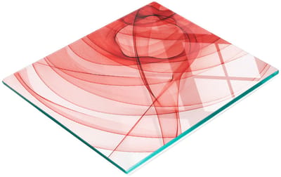 Glazen serveerplank met abstracte lijntekeningen, 60x52 cm