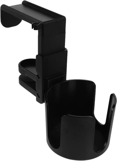 Koptelefoonhouder Bekerhouder - Bureau Organizer - Werkplek Opruimen - Draaibare Haak - 19.5 cm Breed - Zwart