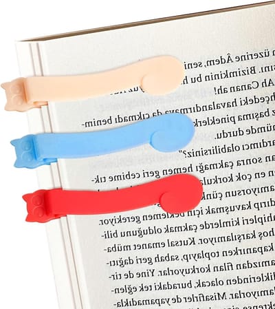 Slimme Silicium Boekenleggers - 3 Stuks, Schattige Kat Ontwerpen voor Boekenliefhebbers, Perfect voor Lezen en Cadeaus