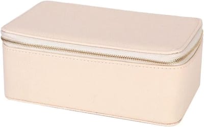 Sieradendoosje Kunstleer - Draagbare Organizer - Reizen Sieraden - Grote Capaciteit - 6 of 12 Zakjes - Beige