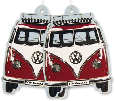 VW Collection by BRISA - Set van 2 Volkswagen luchtverfrissers met VW T1 Bulli Bus-motief (Vanille)