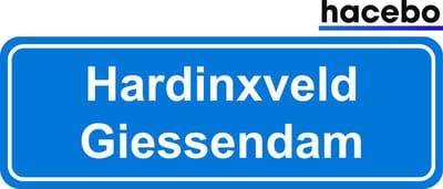 Hacebo - Plaatsnaam Sticker - 29x10 CM - Hardinxveld Giessendam sticker - Verkeersborden sticker - grappige cadeaus - Hardinxveld Giessendam