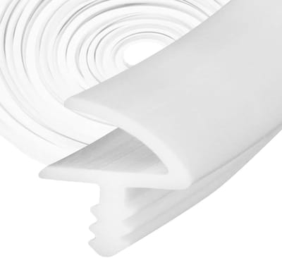 Deurafdichting voor geluidsisolatie, 3mm groef, 11mm sponning, botsingsvermijding, vochtbestendig - wit - 10 meter.