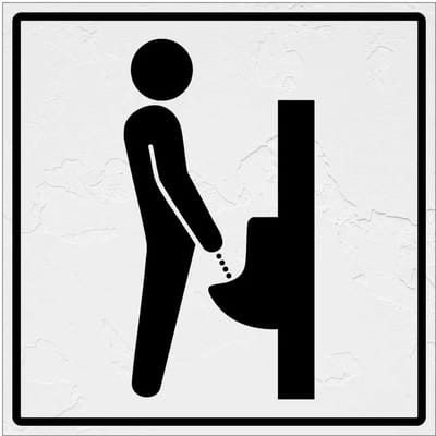 Urinoir toilet bordje | Forex Re materiaal | 10 x 10 cm