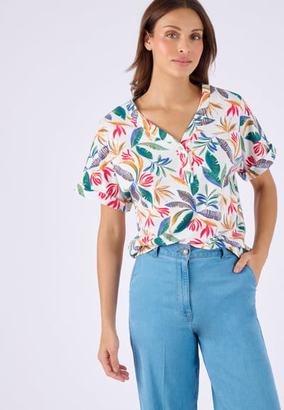 Damart - Climatyl vloeiende top, in jerseytricot - Dames - Wit - XS